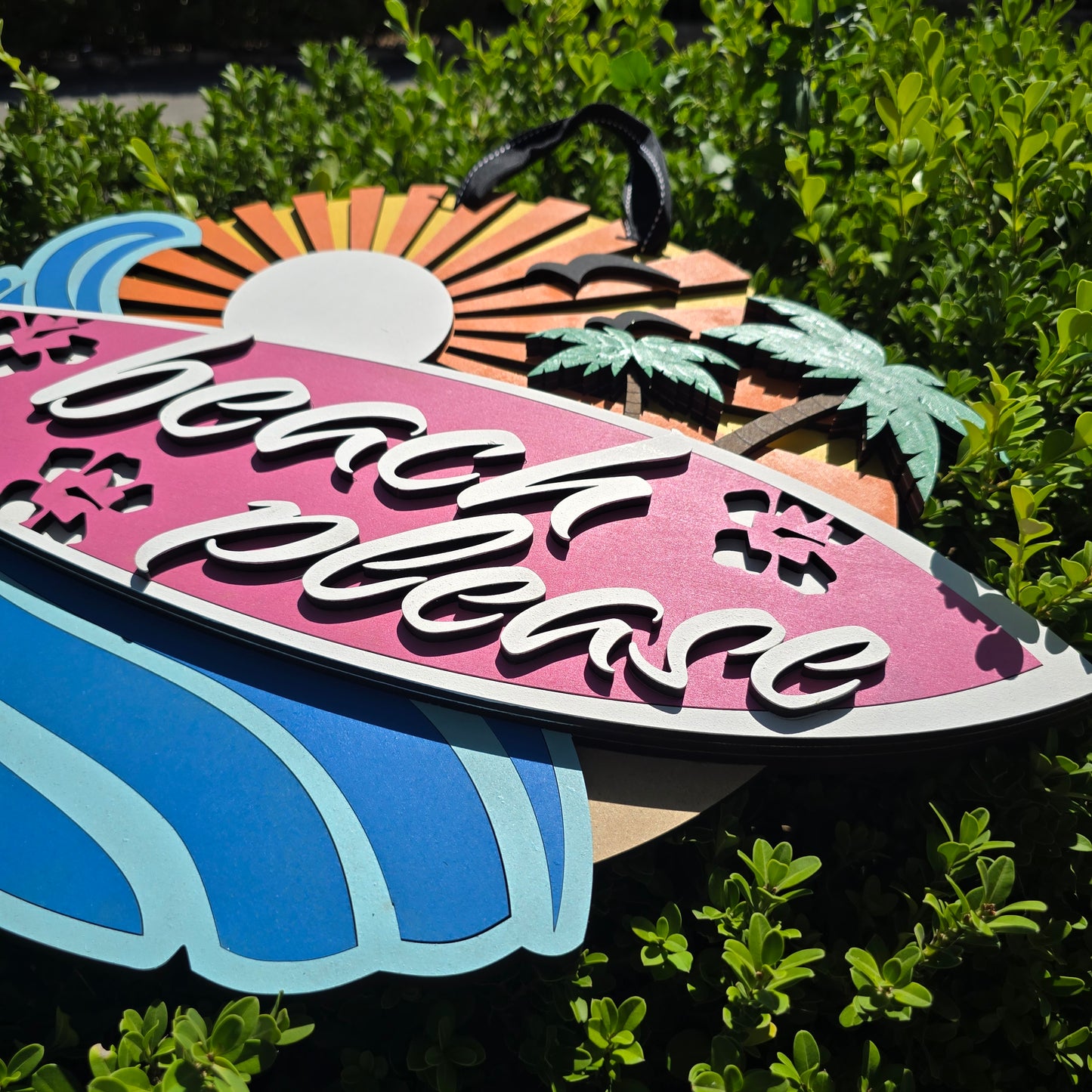 “Beach Please” Surfboard Wall Art – Surf, Sun &amp; Sass in One