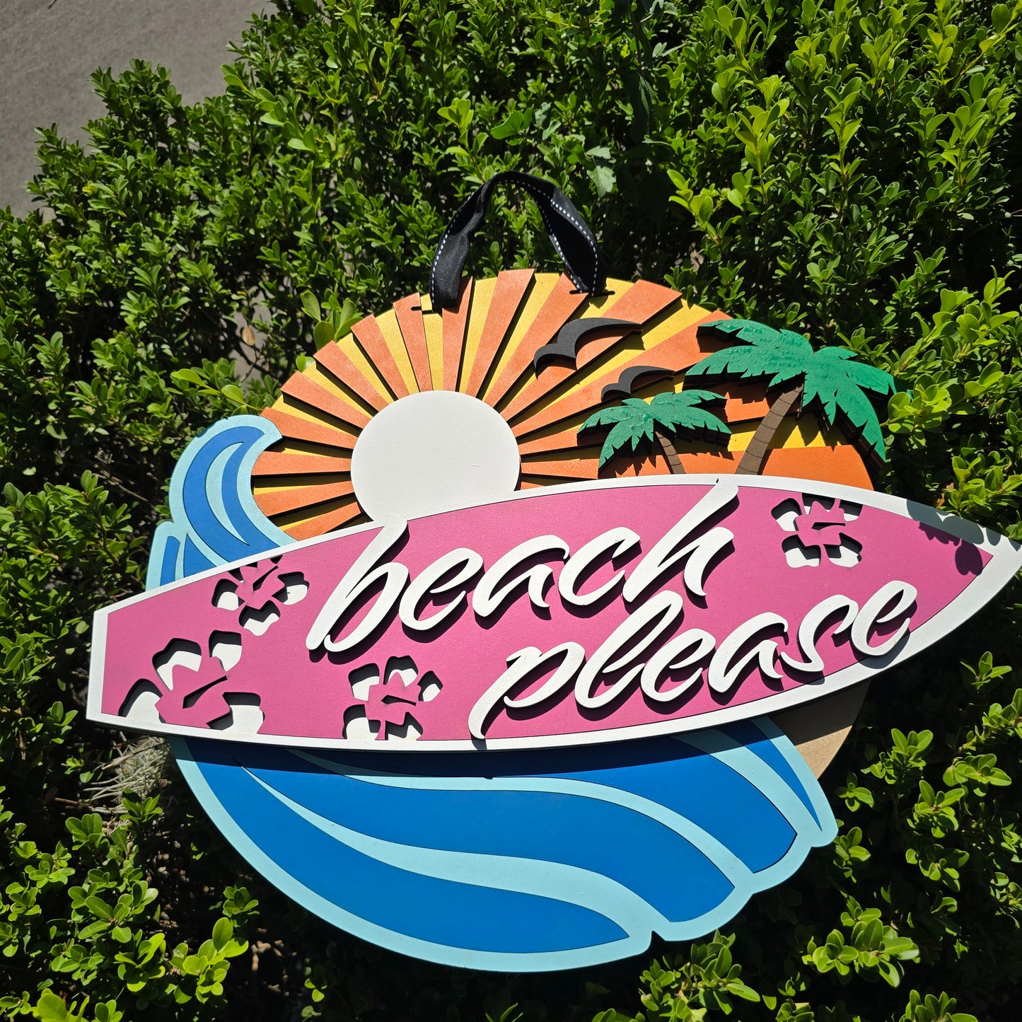 “Beach Please” Surfboard Wall Art – Surf, Sun &amp; Sass in One