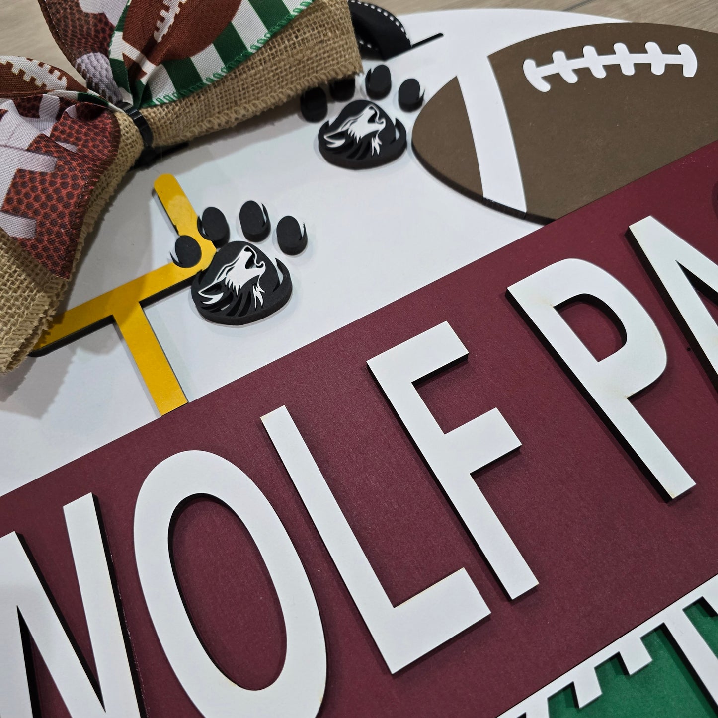 Wolf Pack – Davenport High School Football Door Hanger