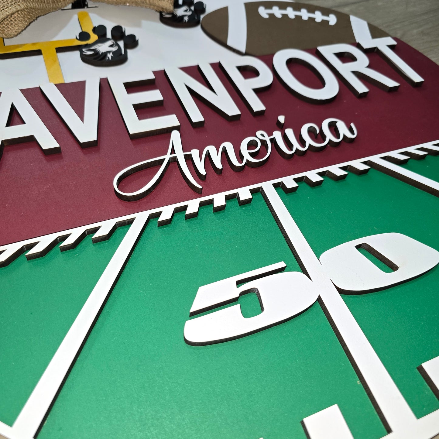 Davenport America – High School Football Door Hanger