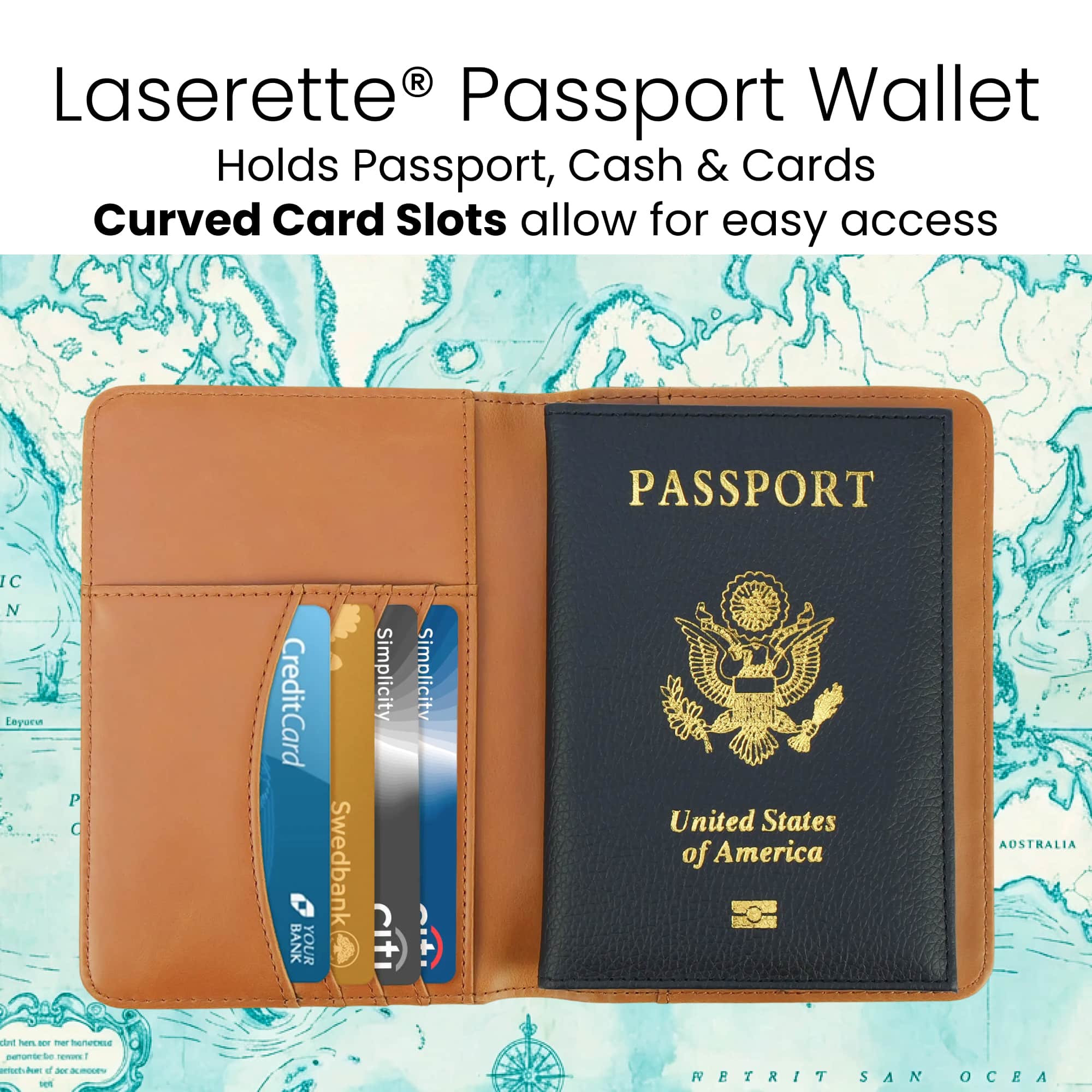Engravable Laserette Passport Wallet
