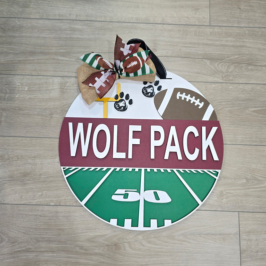 Wolf Pack – Davenport High School Football Door Hanger